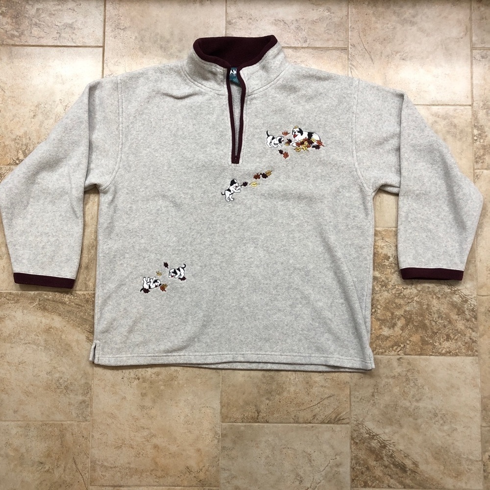 Vintage Big Dogs Sweatshirt Fall Fleece Pullover 1/4 zip